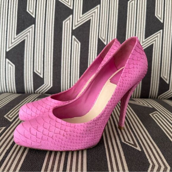Dior Pink Python Leather Pumps Size 37.5/7/7.5 - Picture 3 of 12